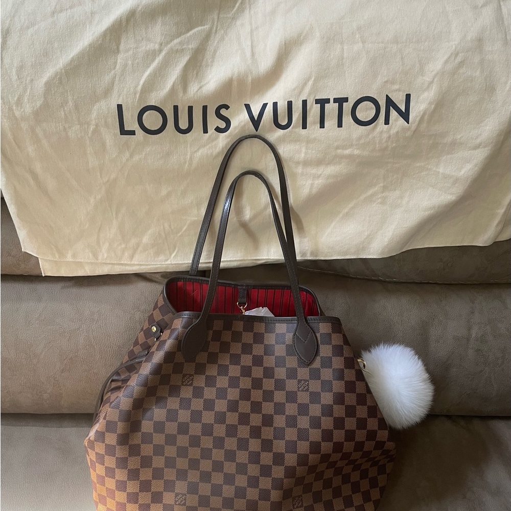 Louis Vuitton Damier GM Neverfull bag with matching pouch EUC - Picture 4 of 16